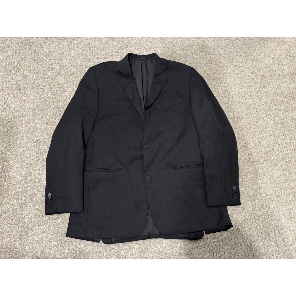 Michael Kors Black Solid Sports Jacket 42L Regular Fit Wool Blazer